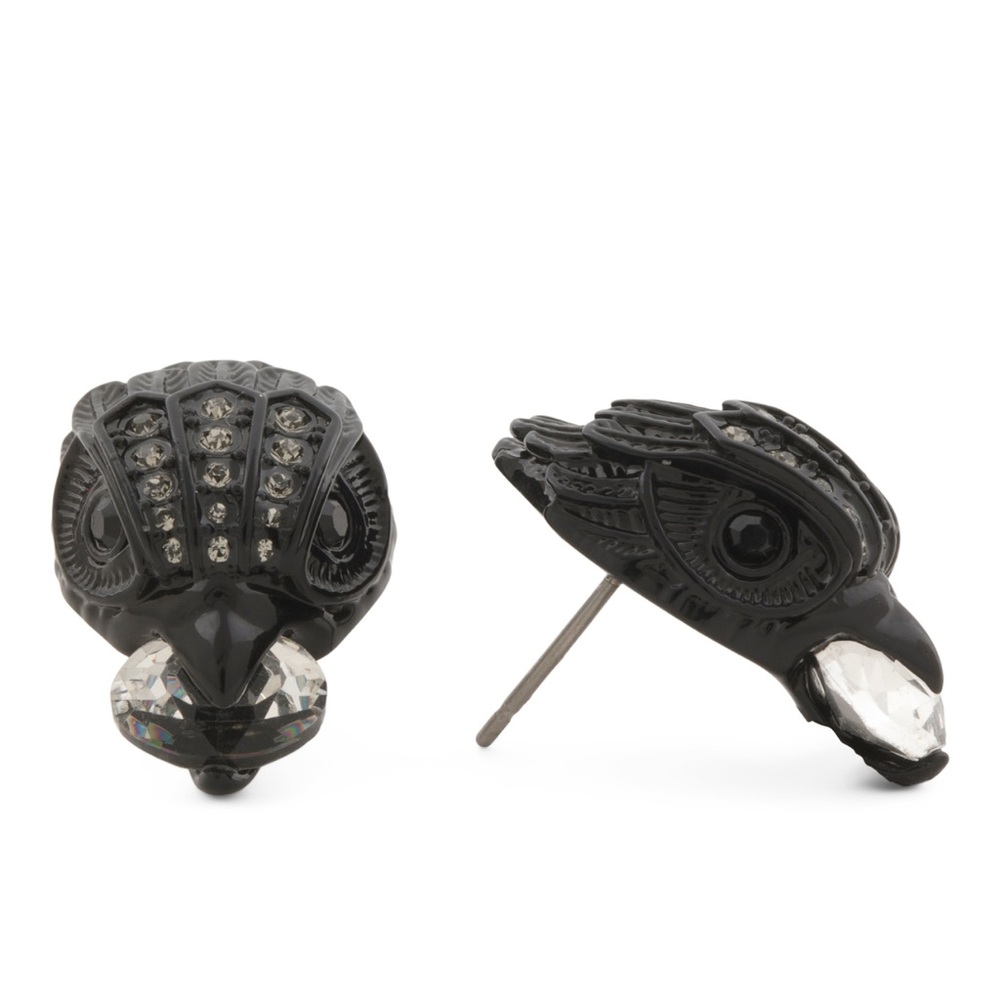 Kurt Geiger London - Black Eagle Stone Stud Earrings NWT - Picture 3 of 9